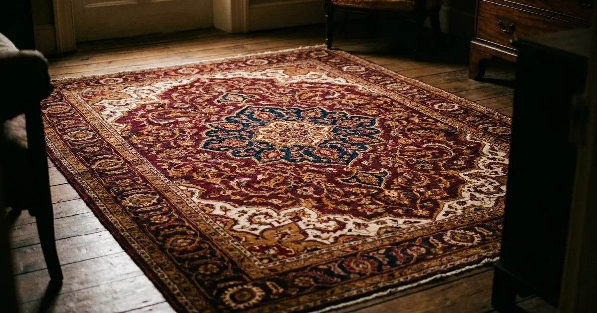 Tapis persan ancien entièrement restauré, motifs et velours préservés