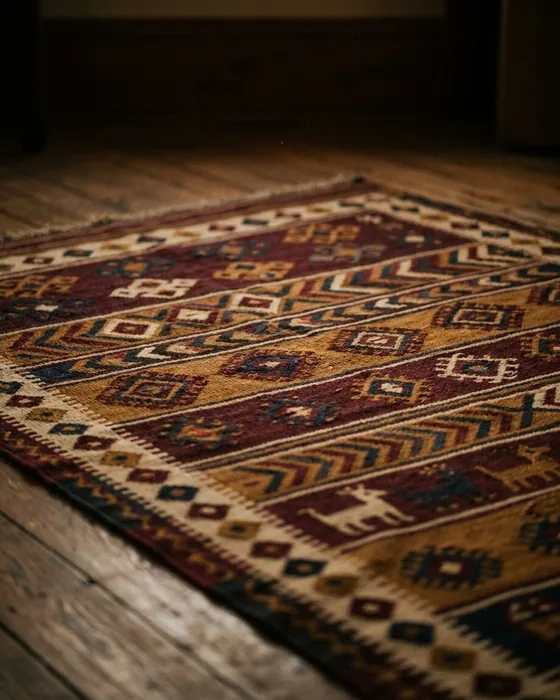 Kilim tribal avant et après lavage artisanal à l'atelier