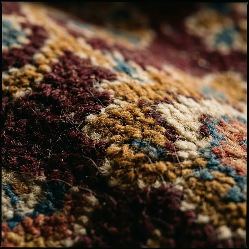 Fibres d'un tapis observées au microscope pour identifier la matière