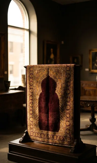 Tapis Hereke turc en soie à mihrab, l'un des types de tapis les plus fins du monde